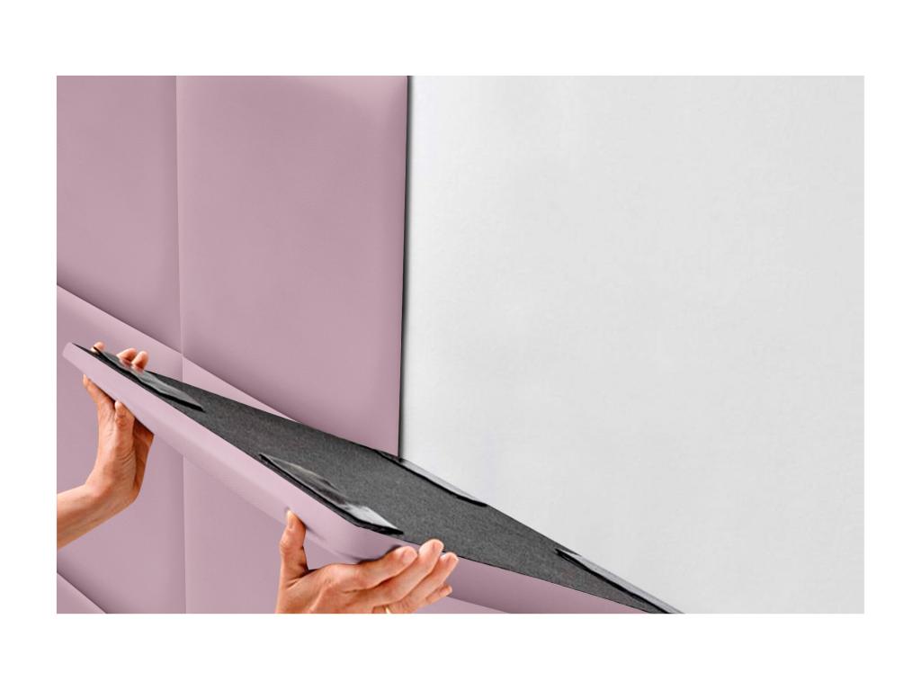 Homzora Upholstered Headboard in High-Quality Faux Leather, with Interchangeable Self-Adhesive Panels, Pink, 150 cm