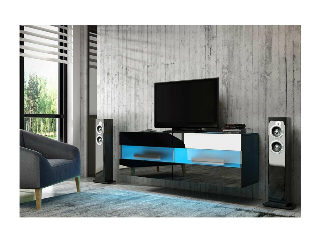 Homzora cabinet with LED lighting, 100 cm, black