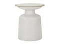 WHITE FUSH Coffee Table - Marbled ceramic top and iron base - 40 cm x H 47 cm - Iron and ceramic materials, elegant design.