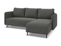 Right-hand corner sofa bed in velvet - steel - Doucezen