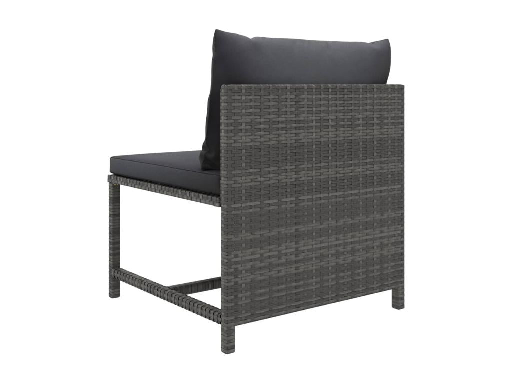12-piece garden furniture set with cushions, grey woven resin