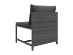 12-piece garden furniture set with cushions, grey woven resin