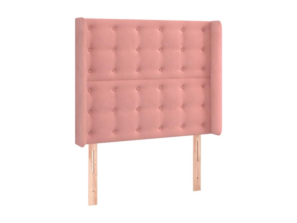 Pink LED Headboard 103x16x118/128 cm Velvet