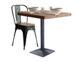 High table in dark oak-colored wood with black metal legs - Length 60 x Depth 60 x Height 74 cm
