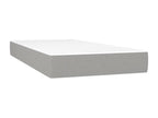 Upholstered bed base with mattress, light grey, 200x200cm, fabric