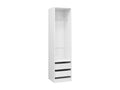 Wardrobe with drawers, glossy white, engineered wood