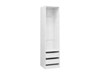 Wardrobe with drawers, glossy white, engineered wood