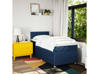Homzora bed base with mattress, blue, 100x200 cm, fabric