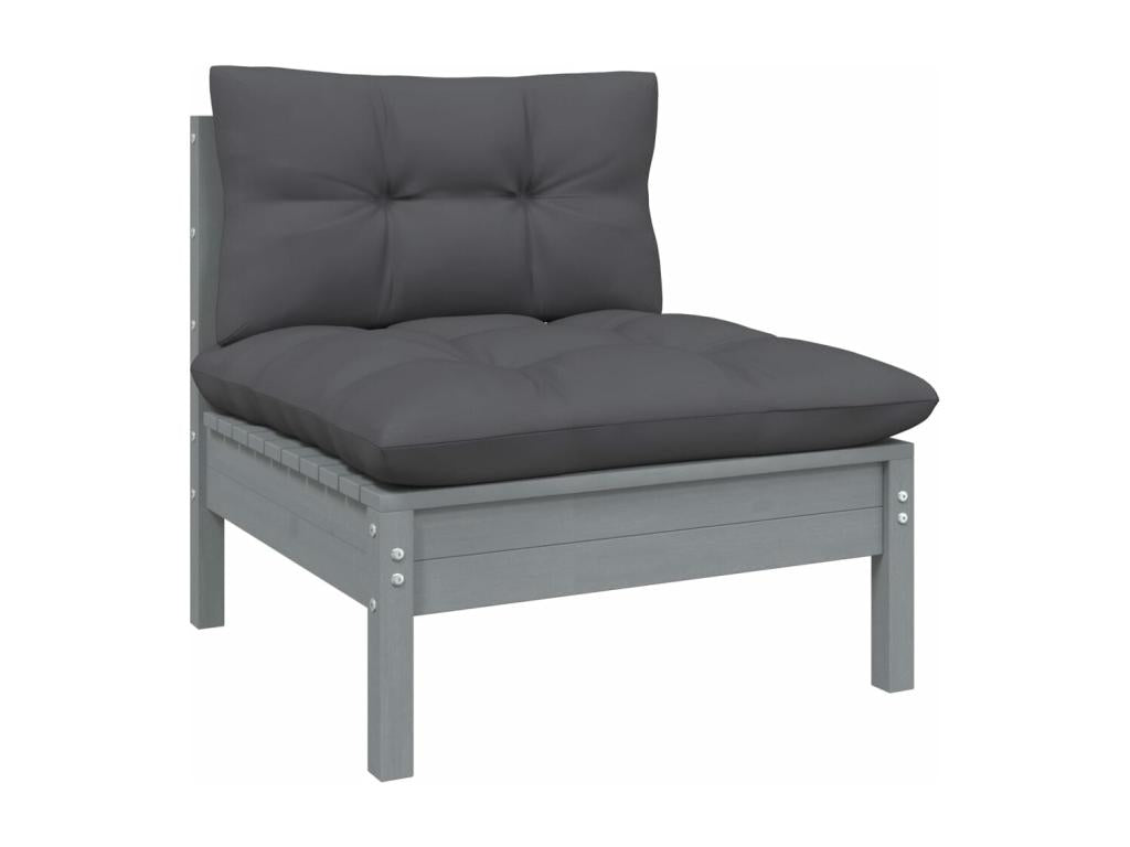 8-piece garden furniture set with cushions. Solid pine wood.