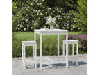 3-piece garden bar set, white, solid pine wood