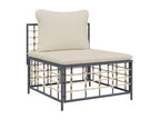 11-piece garden furniture set with cushions, anthracite resin wicker