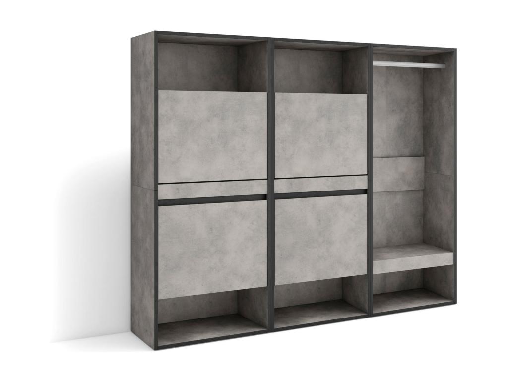 Shoe cabinet 180x35x145 cm Bedroom room Open wardrobe Cement
