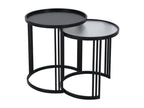 Homzora Set of 2 Side Tables, Round Black Coffee Tables