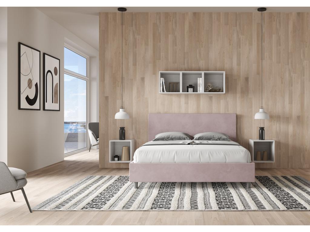 Homzora 160x200 Microfiber Upholstered Bed Without Mattress