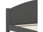 Dark Grey Bed Solid Pine Wood 160x200