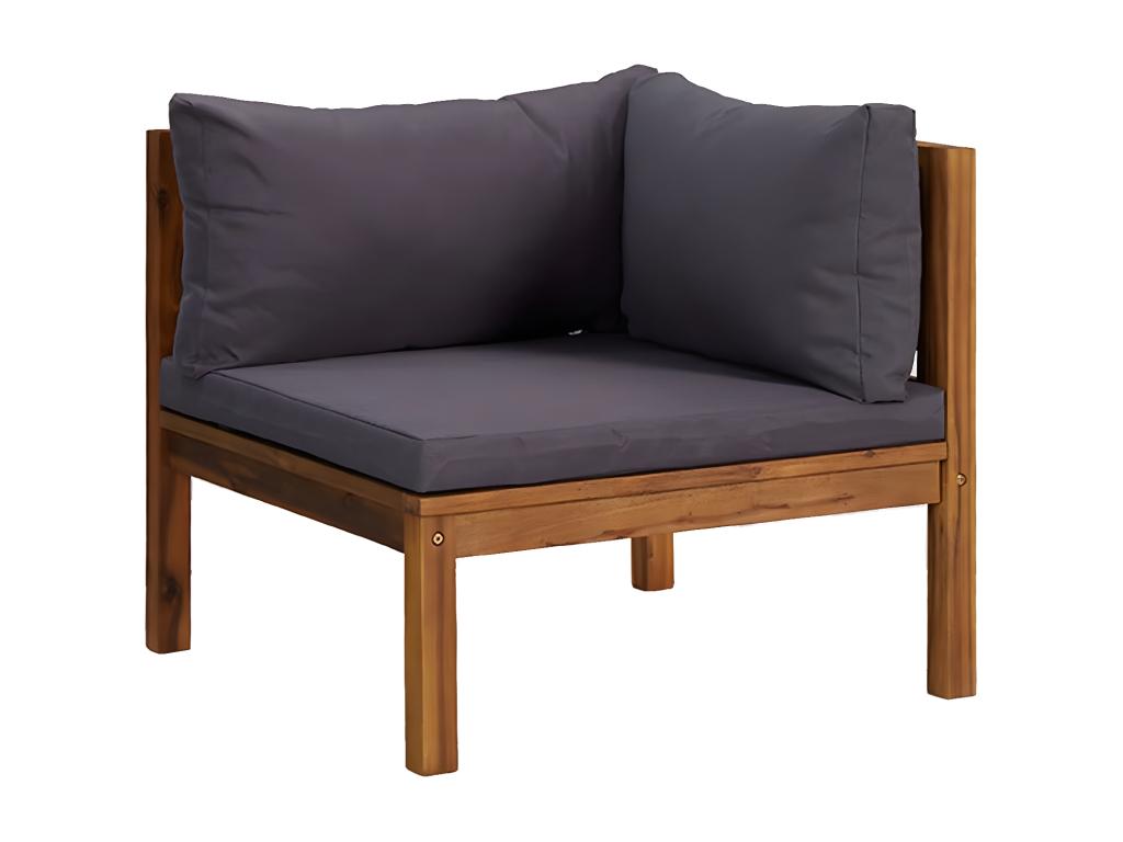 3-seater garden sofa with cushion, solid Homzora wood