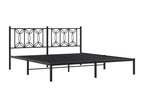 Metal bed frame with black headboard, 183x213 cm