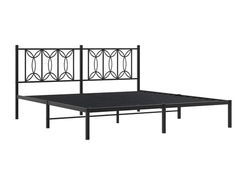 Metal bed frame with black headboard, 183x213 cm