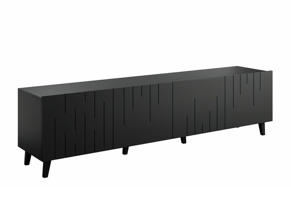 Homzora 176 Black TV Stand, 4 doors, 200x52x42cm