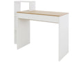 Homzora White/Oak PC Desk with Shelves