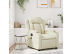 Cream Faux Leather Reclining Massage Chair