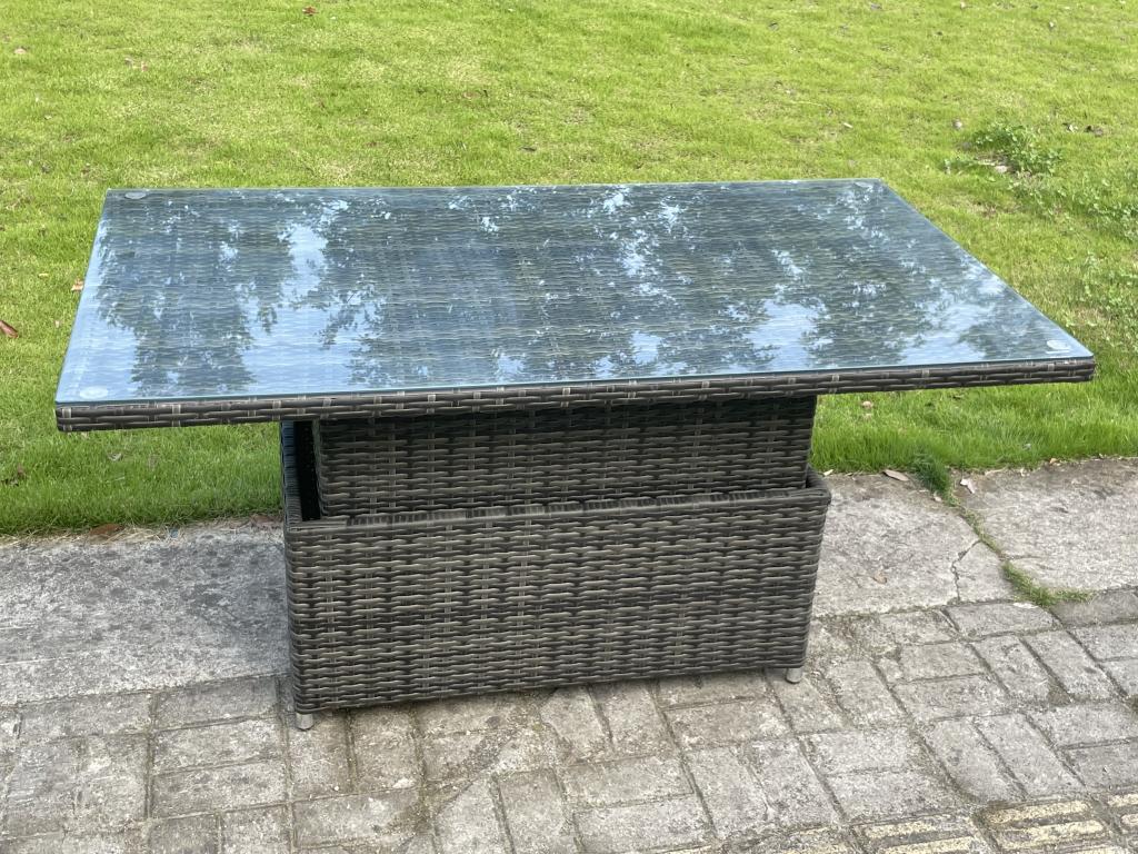 Homzora Rattan Garden Furniture Set with 2 Side Tables, Dark Grey