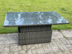 Homzora Rattan Garden Furniture Set with 2 Side Tables, Dark Grey
