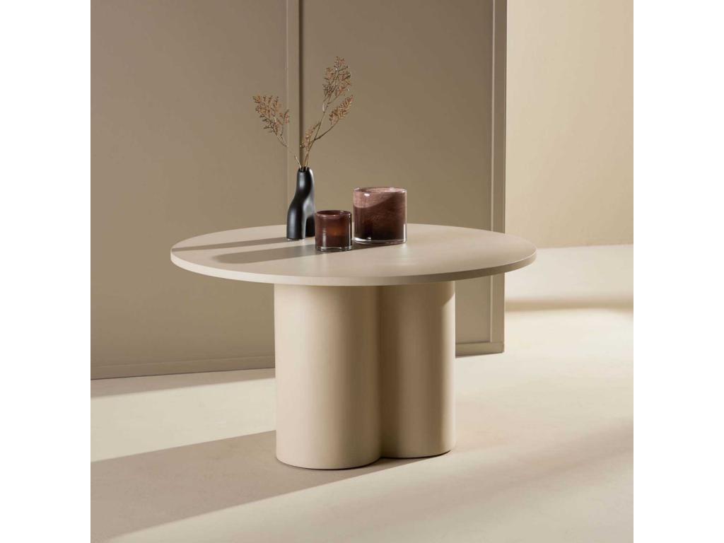 Homzora Round beige coffee table?80x45 cm