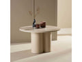 Homzora Round beige coffee table?80x45 cm