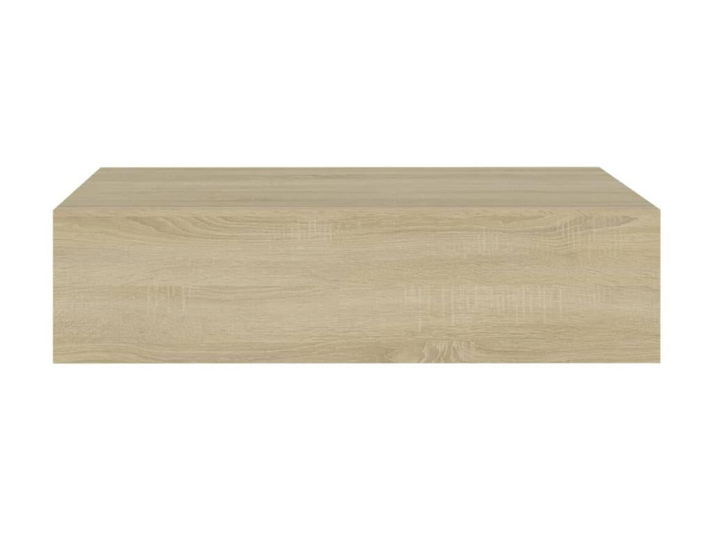 Wall-mounted drawer shelf, oak finish, 40x23.5x10 cm, MDF