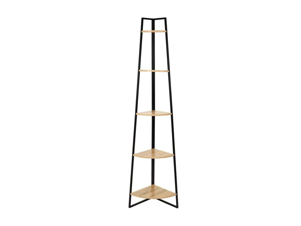 Corner shelf in wood and metal