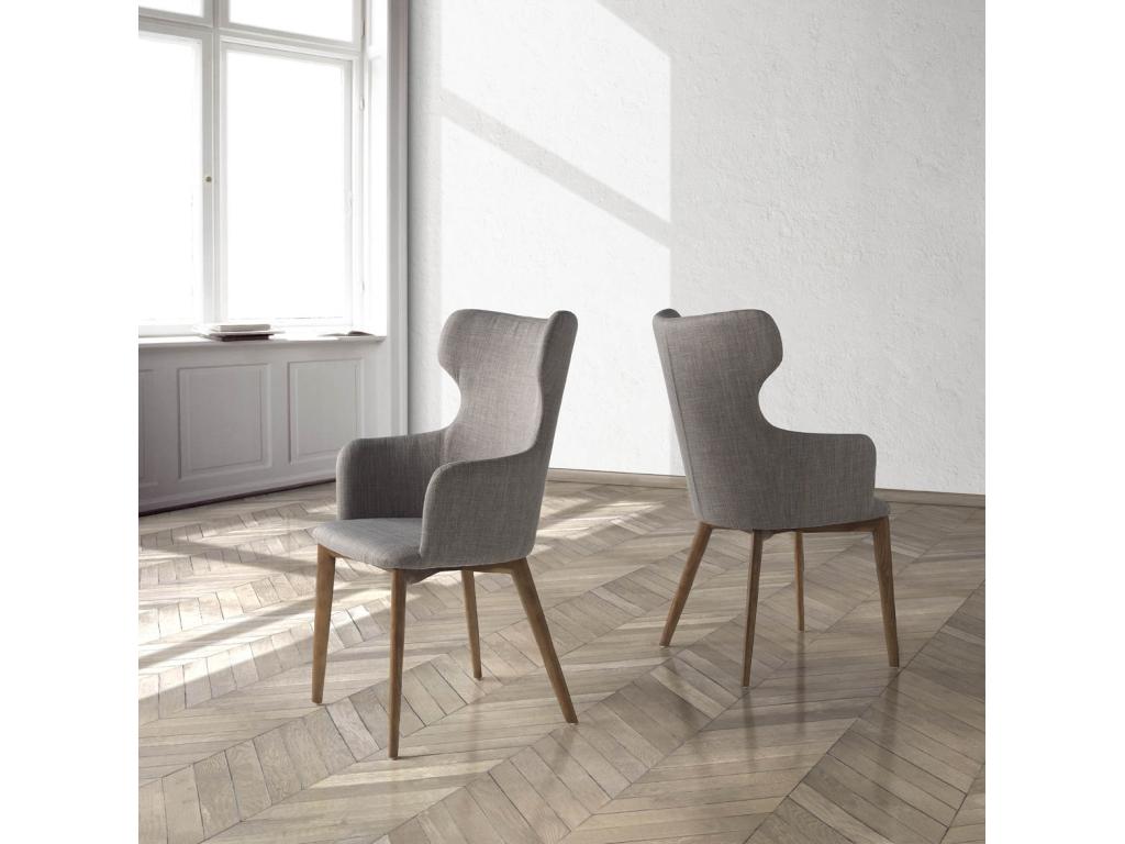 Chair with fabric armrests and ash wood legs - Homzora color 30