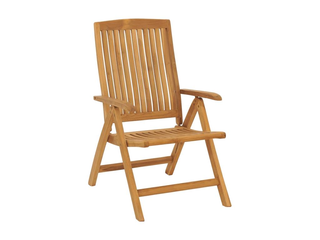 Set of 8 reclining garden chairs and cushions, solid teak