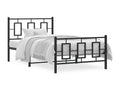 Black metal bed frame with headboard/footboard, 100x190 cm