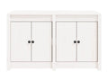 White outdoor kitchen cabinet made of solid pine wood