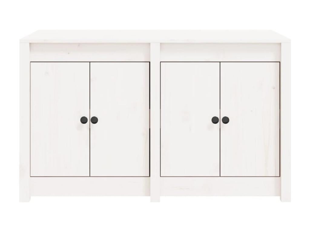 White outdoor kitchen cabinet made of solid pine wood