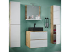 Homzora 5-piece bathroom vanity set, Lendas BL sink, 60cm wide, XL drawer, honey oak/white