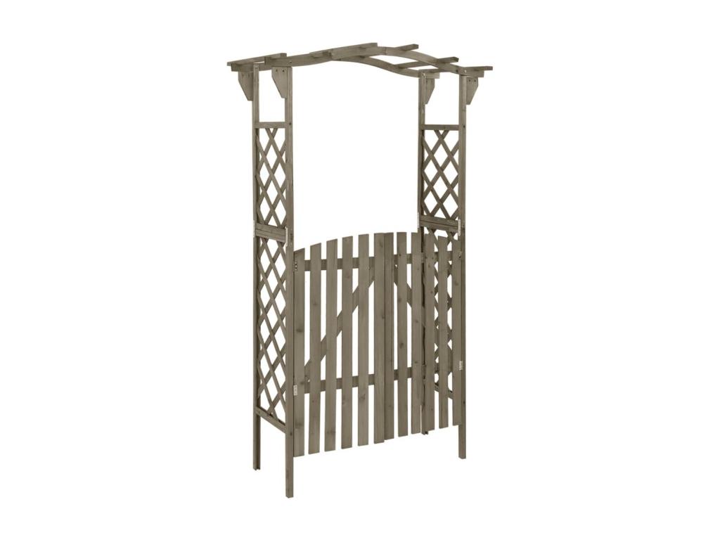 Homzora with gate 116x40x204 Grey Solid Fir Wood