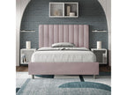 Homzora 1.5-person bed with 120x210 microfiber upholstered slatted base