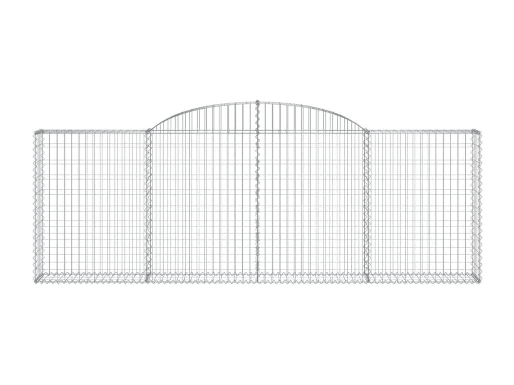 Arched gabion baskets, 4 pcs, 300x30x100-120 galvanized iron
