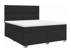 Homzora bed base with black 180x200 cm faux leather mattress
