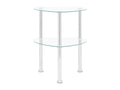 2-Tier Side Table, Transparent, 38x38x50 cm, Tempered Glass