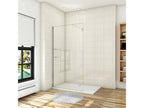 Walk-in shower enclosure 140x190cm with shelves and 90cm support bar, trimmable to 8mm, anti-limescale glass
