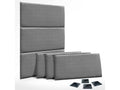 Homzora Set of 6 Self-Adhesive Linen Wall Panels, Sound Absorbing, Shockproof, and Suitable for Bed Headboards, Dark Grey, 60x40cm x6