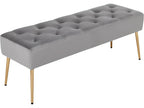 Grey metal upholstered bench/bench 113x38x42 cm BAN09008