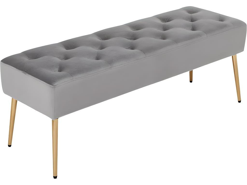 Grey metal upholstered bench/bench 113x38x42 cm BAN09008
