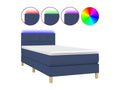 Upholstered bed base with mattress and blue LED light, 90x200 cm, fabric
