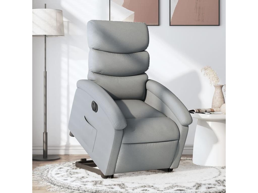 Light grey fabric electric recliner