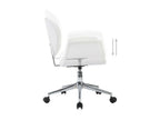 Homzora white faux leather chair with chrome metal legs - Set of 2