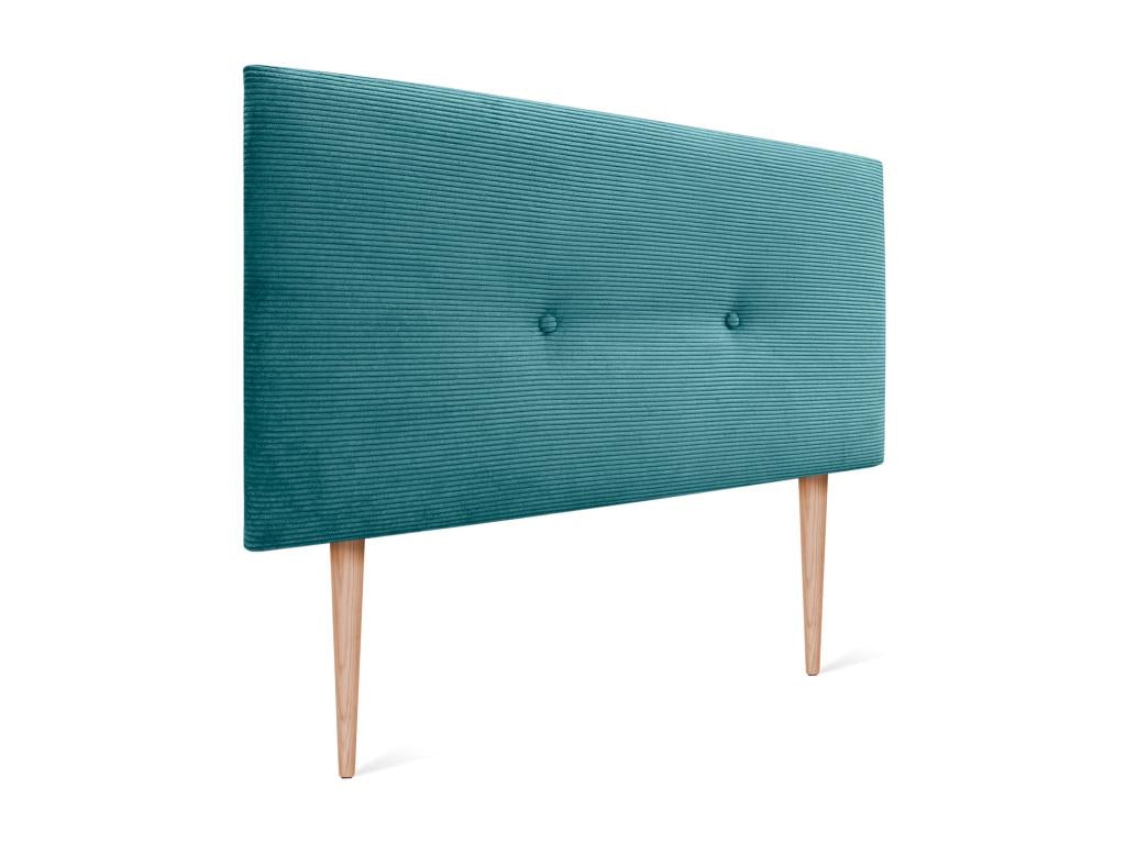 Doucezen Plain Corduroy Headboard with Buttons 145x105 with Bed Legs 120/135/140 - Doucezen Green
